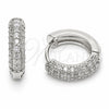 Argolla Huggie 02.267.0145.2.18 Rodio Laminado, con Zirconia Cubica Blanca, Pulido, Rodinado