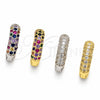 Argolla Huggie 02.267.0145.2.18 Rodio Laminado, con Zirconia Cubica Blanca, Pulido, Rodinado