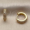 Argolla Huggie 02.267.0146.14 Oro Laminado, con Zirconia Cubica Blanca, Pulido, Tono Dorado