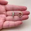 Argolla Huggie 02.267.0146.4.14 Oro Laminado, con Zirconia Cubica Turquoise y Blanca, Pulido, Tono Dorado