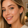 Argolla Huggie 02.267.0146.7.14 Rodio Laminado, con Zirconia Cubica Blanca, Pulido, Rodinado