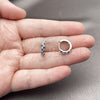 Argolla Huggie 02.267.0146.10.14 Rodio Laminado, con Zirconia Cubica Turquoise y Blanca, Pulido, Rodinado