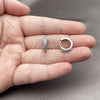 Argolla Huggie 02.267.0146.11.14 Rodio Laminado, con Zirconia Cubica Turquoise y Blanca, Pulido, Rodinado