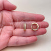 Argolla Huggie 02.267.0147.15 Oro Laminado, con Zirconia Cubica Blanca y Granate, Pulido, Tono Dorado