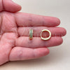 Argolla Huggie 02.267.0147.1.15 Oro Laminado, con Zirconia Cubica Verde y Blanca, Pulido, Tono Dorado