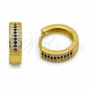 Argolla Huggie 02.267.0147.2.15 Oro Laminado, con Zirconia Cubica Zafiro Azul y Blanca, Pulido, Tono Dorado