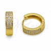 Argolla Huggie 02.267.0147.4.15 Oro Laminado, con Zirconia Cubica Blanca y Amatista, Pulido, Tono Dorado