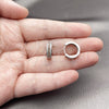 Argolla Huggie 02.267.0147.6.15 Rodio Laminado, con Zirconia Cubica Granate y Blanca, Pulido, Rodinado