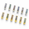 Argolla Huggie 02.267.0147.7.15 Rodio Laminado, con Zirconia Cubica Blanca y Verde, Pulido, Rodinado