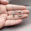 Argolla Huggie 02.267.0147.8.15 Rodio Laminado, con Zirconia Cubica Blanca y Zafiro Azul, Pulido, Rodinado