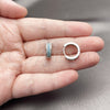 Argolla Huggie 02.267.0147.9.15 Rodio Laminado, con Zirconia Cubica Blanca y Turquoise, Pulido, Rodinado
