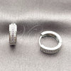 Argolla Huggie 02.267.0147.10.15 Rodio Laminado, con Zirconia Cubica Amatista y Blanca, Pulido, Rodinado
