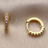 Argolla Huggie 02.267.0148.12 Oro Laminado, con Zirconia Cubica Blanca, Pulido, Tono Dorado