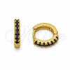 Argolla Huggie 02.267.0148.2.12 Oro Laminado, con Zirconia Cubica Zafiro Azul, Pulido, Tono Dorado