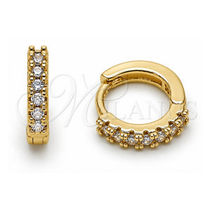 Argolla Huggie 02.267.0148.3.12 Oro Laminado, con Zirconia Cubica Amatista, Pulido, Tono Dorado