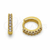 Argolla Huggie 02.267.0148.3.12 Oro Laminado, con Zirconia Cubica Amatista, Pulido, Tono Dorado