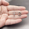 Argolla Huggie 02.267.0148.5.12 Rodio Laminado, con Zirconia Cubica Blanca, Pulido, Rodinado