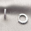 Argolla Huggie 02.267.0148.8.12 Rodio Laminado, con Zirconia Cubica Amatista, Pulido, Rodinado