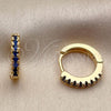 Argolla Huggie 02.267.0148.2.14 Oro Laminado, con Zirconia Cubica Zafiro Azul, Pulido, Tono Dorado