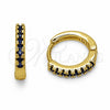 Argolla Huggie 02.267.0148.2.14 Oro Laminado, con Zirconia Cubica Zafiro Azul, Pulido, Tono Dorado