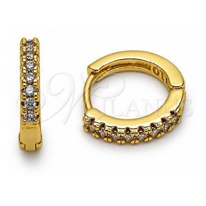 Argolla Huggie 02.267.0148.3.14 Oro Laminado, con Zirconia Cubica Amatista, Pulido, Tono Dorado