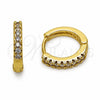 Argolla Huggie 02.267.0148.3.14 Oro Laminado, con Zirconia Cubica Amatista, Pulido, Tono Dorado