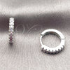 Argolla Huggie 02.267.0148.8.14 Rodio Laminado, con Zirconia Cubica Amatista, Pulido, Rodinado
