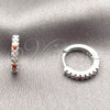 Argolla Huggie 02.267.0148.9.14 Rodio Laminado, con Zirconia Cubica Multicolor, Pulido, Rodinado