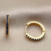 Argolla Huggie 02.267.0148.2.16 Oro Laminado, con Zirconia Cubica Zafiro Azul, Pulido, Tono Dorado
