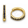 Argolla Huggie 02.267.0148.2.16 Oro Laminado, con Zirconia Cubica Zafiro Azul, Pulido, Tono Dorado