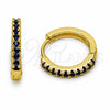 Argolla Huggie 02.267.0148.2.16 Oro Laminado, con Zirconia Cubica Zafiro Azul, Pulido, Tono Dorado