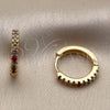 Argolla Huggie 02.267.0148.4.16 Oro Laminado, con Zirconia Cubica Multicolor, Pulido, Tono Dorado