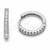 Argolla Huggie 02.267.0148.5.16 Rodio Laminado, con Zirconia Cubica Blanca, Pulido, Rodinado