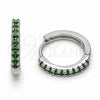 Argolla Huggie 02.267.0148.6.16 Rodio Laminado, con Zirconia Cubica Verde, Pulido, Rodinado