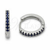 Argolla Huggie 02.267.0148.7.16 Rodio Laminado, con Zirconia Cubica Zafiro Azul, Pulido, Rodinado