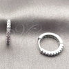Argolla Huggie 02.267.0148.8.16 Rodio Laminado, con Zirconia Cubica Amatista, Pulido, Rodinado