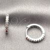 Argolla Huggie 02.267.0148.9.16 Rodio Laminado, con Zirconia Cubica Multicolor, Pulido, Rodinado