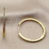 Argolla Huggie 02.267.0149.35 Oro Laminado, con Micro Pave Blanca, Pulido, Tono Dorado