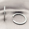 Argolla Huggie 02.267.0149.1.35 Rodio Laminado, con Micro Pave Blanca, Pulido, Rodinado