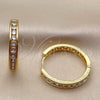 Argolla Huggie 02.267.0150.30 Oro Laminado, con Zirconia Cubica Blanca, Pulido, Tono Dorado