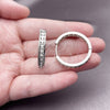 Argolla Huggie 02.267.0150.1.30 Rodio Laminado, con Zirconia Cubica Blanca, Pulido, Rodinado