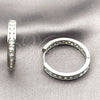 Argolla Huggie 02.267.0150.1.30 Rodio Laminado, con Zirconia Cubica Blanca, Pulido, Rodinado