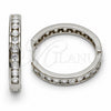 Argolla Huggie 02.267.0150.1.30 Rodio Laminado, con Zirconia Cubica Blanca, Pulido, Rodinado