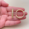 Argolla Huggie 02.267.0151.30 Oro Laminado, con Zirconia Cubica Blanca, Pulido, Tono Dorado