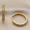 Argolla Huggie 02.267.0151.30 Oro Laminado, con Zirconia Cubica Blanca, Pulido, Tono Dorado