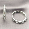 Argolla Huggie 02.267.0151.1.30 Rodio Laminado, con Zirconia Cubica Blanca, Pulido, Rodinado