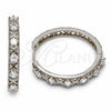 Argolla Huggie 02.267.0151.1.30 Rodio Laminado, con Zirconia Cubica Blanca, Pulido, Rodinado