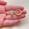 Argolla Huggie 02.267.0152.20 Oro Laminado, con Zirconia Cubica Blanca, Pulido, Tono Dorado