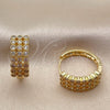 Argolla Huggie 02.267.0152.20 Oro Laminado, con Zirconia Cubica Blanca, Pulido, Tono Dorado