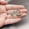 Argolla Huggie 02.267.0152.1.20 Rodio Laminado, con Zirconia Cubica Blanca, Pulido, Rodinado